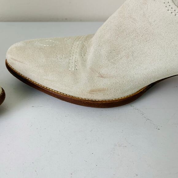 Polo by Ralph Lauren Women's Lucille Calfskin Suede Ankle Boots Cream Size 10B - Picture 5 of 16